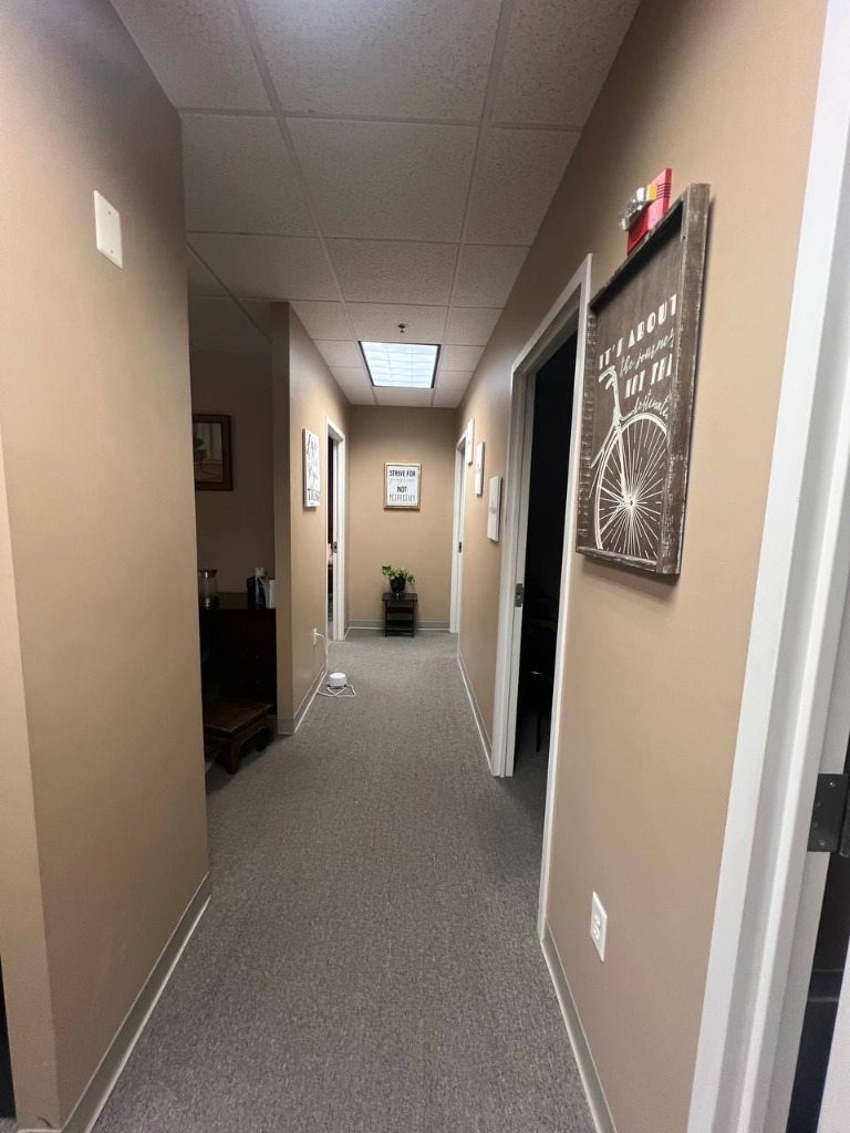 Welcoming hallway to therapy rooms